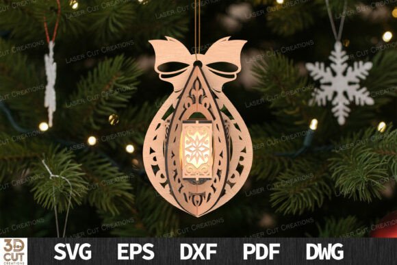 3D Bow Lantern Ornament SVG Guide