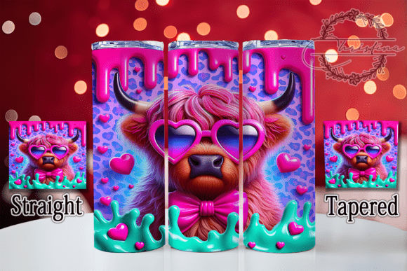 3D Cute Valentine Highland Cow Tumbler: A Digital Design Guide