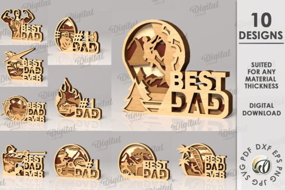 3D Father's Day Layered Decors Bundle: A Practical Guide to Digital Cutting Files