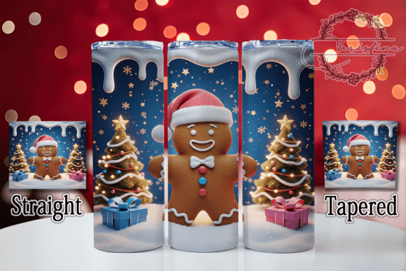 3D Inflated Gingerbread Cookie Tumbler Design