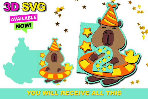 Capybara Card 3D SVG: A Creative Digital Asset