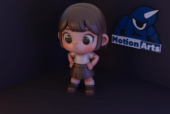 Cartoon Girl 3D Model for 3D Printing