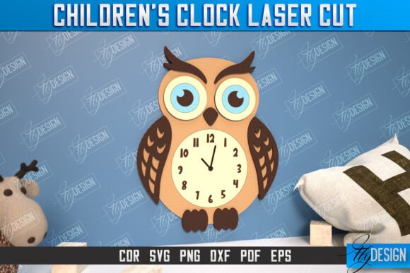 Children s Clock Lasercut. 3d Kids Clock