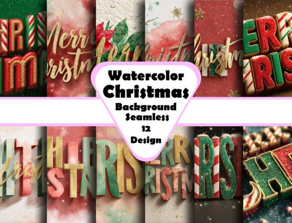 Christmas 3D Text Effects Backgrounds
