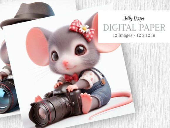 Cute 3d Animals Photographer Clipart 12
