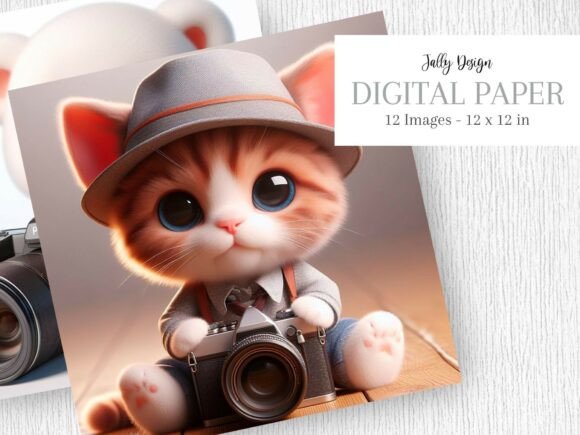 Cute 3D Photographer Animals Clipart 1