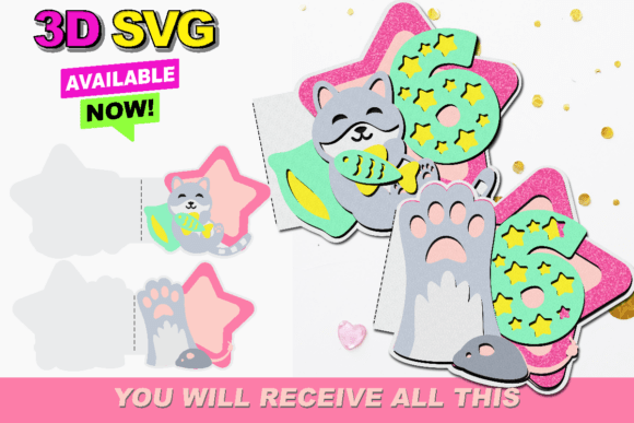 Cute Cat Card 3D SVG: A Strategic Asset for Digital Crafting