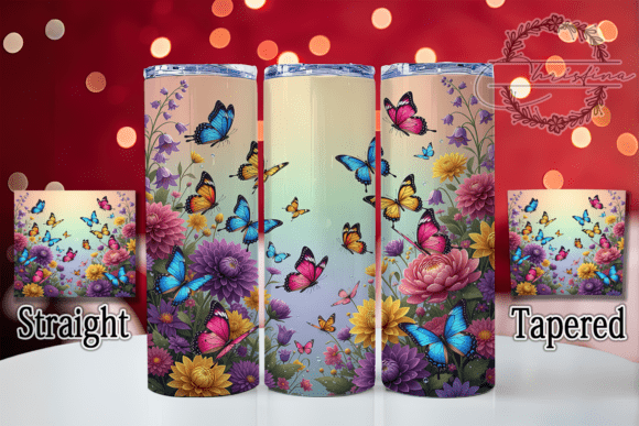 Evaluating the 3D Colorful Floral Butterfly Tumbler Design for Custom Drinkware