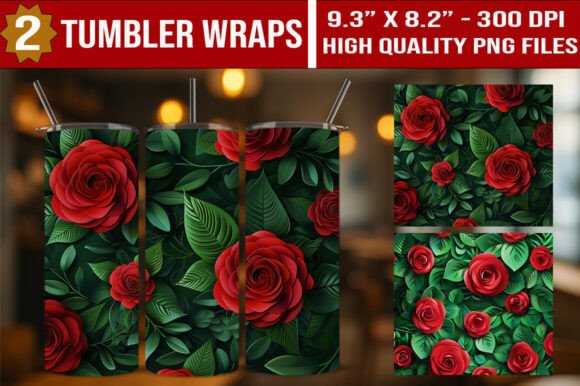 Evaluating the 3D Paper Rose Tumbler Wraps PNG Bundle for Sublimation Projects