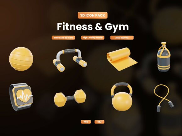 Fitness Gym 3D Icon for Modern Apps