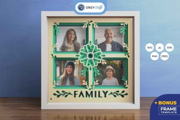 Heart Shaped Family Sign 3D Layered