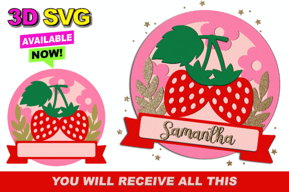 Strawberry Baby Name Sign 3D SVG: Elevating Personalized Celebrations