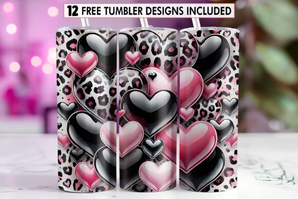 Transforming Drinkware with the 3D Heart Valentine Tumbler Wrap PNG