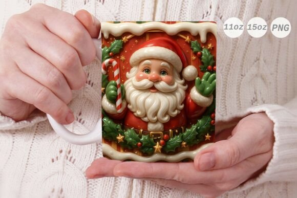 Understanding the 3D Porcelain Effect Santa Xmas Mug Wrap for Custom Holiday Gifts