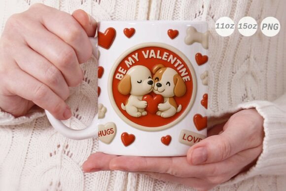 Understanding the 3D Valentine Dog Couple Mug Wrap PNG for Custom Gifts